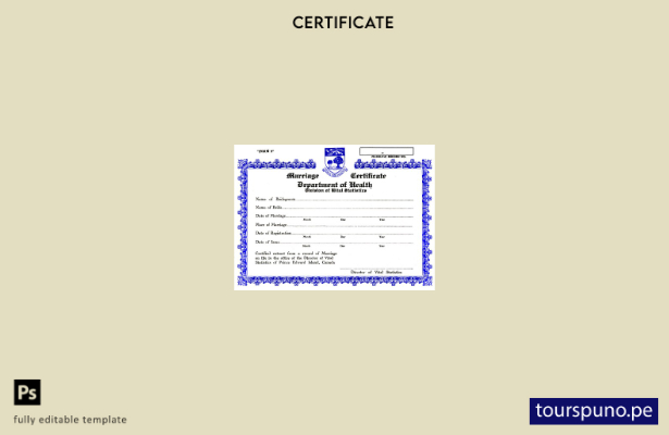 listo para imprimir plantilla de certificado de matrimonio de la Oficina de Esta